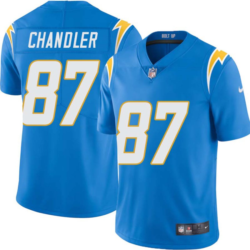 Chargers #87 Scott Chandler BOLT UP Powder Blue Jersey
