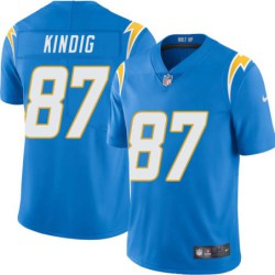 Chargers #87 Howard Kindig BOLT UP Powder Blue Jersey