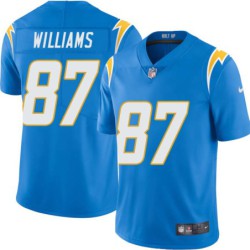 Chargers #87 Tom Williams BOLT UP Powder Blue Jersey