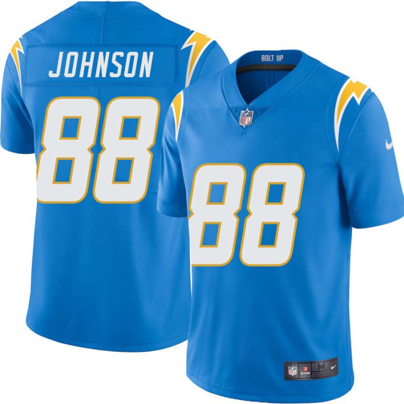 Chargers #88 David Johnson BOLT UP Powder Blue Jersey