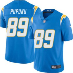 Chargers #89 Alfred Pupunu BOLT UP Powder Blue Jersey