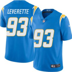 Chargers #93 Otis Leverette BOLT UP Powder Blue Jersey