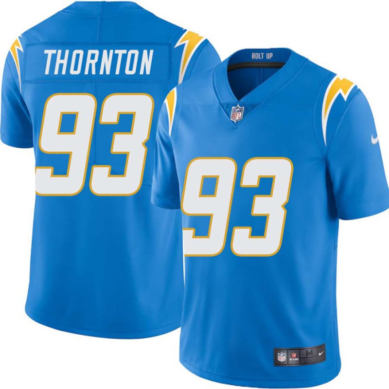 Chargers #93 George Thornton BOLT UP Powder Blue Jersey