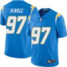 Chargers #97 George Hinkle BOLT UP Powder Blue Jersey