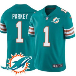 Dolphins #1 Cody Parkey Additional Chest Dolphin Patch Aqua Jersey