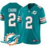 Dolphins #2 Bradley Chubb Additional Chest Dolphin Patch Aqua Jersey