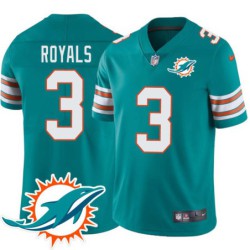 Dolphins #3 Mark Royals Additional Chest Dolphin Patch Aqua Jersey