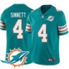 Dolphins #4 Reid Sinnett Additional Chest Dolphin Patch Aqua Jersey