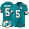 Dolphins #5 Michael Palardy Additional Chest Dolphin Patch Aqua Jersey