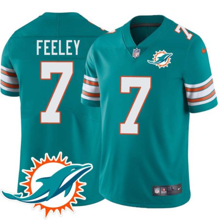 Dolphins #7 A.J. Feeley Additional Chest Dolphin Patch Aqua Jersey