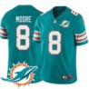 Dolphins #8 Matt Moore Additional Chest Dolphin Patch Aqua Jersey