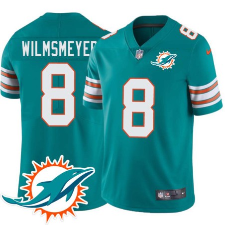 Dolphins #8 Klaus Wilmsmeyer Additional Chest Dolphin Patch Aqua Jersey