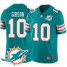 Dolphins #10 Brandon Gibson Additional Chest Dolphin Patch Aqua Jersey