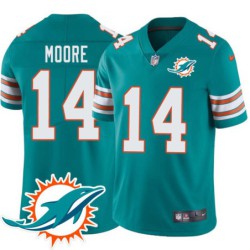 Dolphins #14 Marlon Moore Additional Chest Dolphin Patch Aqua Jersey