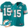 Dolphins #15 Ronald Bellamy Additional Chest Dolphin Patch Aqua Jersey