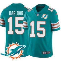 Dolphins #15 Kirby Dar Dar Additional Chest Dolphin Patch Aqua Jersey