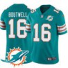 Dolphins #16 Tommy Boutwell Additional Chest Dolphin Patch Aqua Jersey