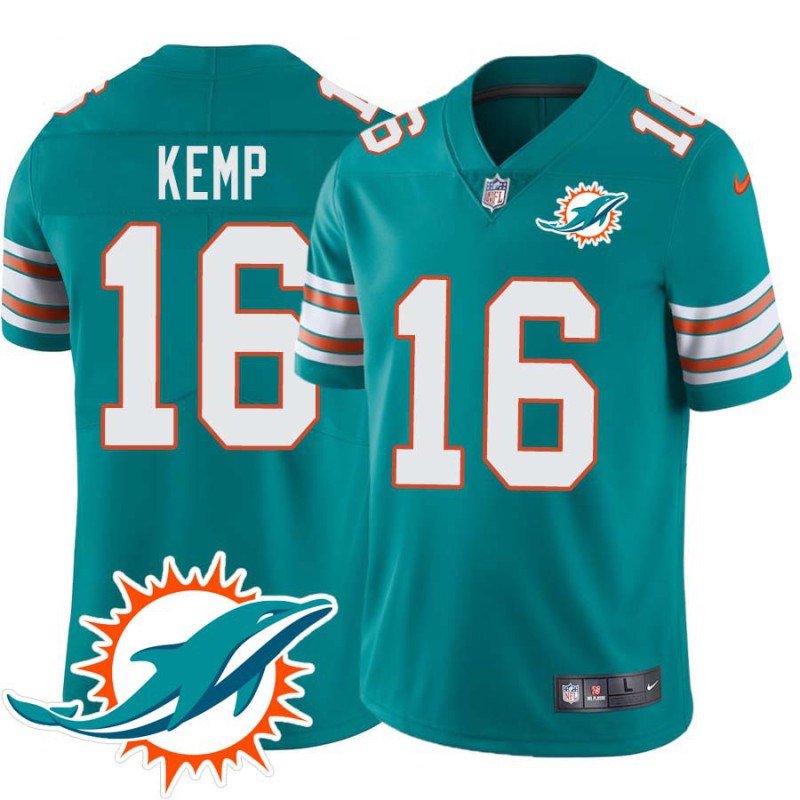 Dolphins #16 Marcus Kemp Additional Chest Dolphin Patch Aqua Jersey