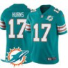 Dolphins #17 Allen Hurns Additional Chest Dolphin Patch Aqua Jersey