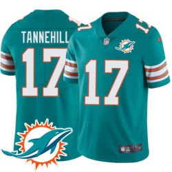 Dolphins #17 Ryan Tannehill Additional Chest Dolphin Patch Aqua Jersey