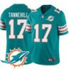 Dolphins #17 Ryan Tannehill Additional Chest Dolphin Patch Aqua Jersey