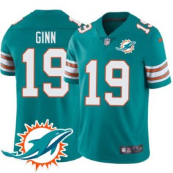 Dolphins #19 Ted Ginn Jr. Additional Chest Dolphin Patch Aqua Jersey