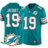 Dolphins #19 Nate Jacquet Additional Chest Dolphin Patch Aqua Jersey