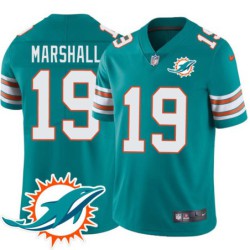 Dolphins #19 Brandon Marshall Additional Chest Dolphin Patch Aqua Jersey