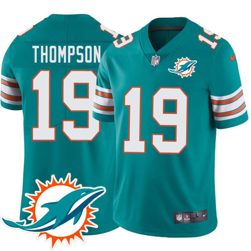 Dolphins #19 Reyna Thompson Additional Chest Dolphin Patch Aqua Jersey