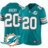 Dolphins #20 John Avery Additional Chest Dolphin Patch Aqua Jersey