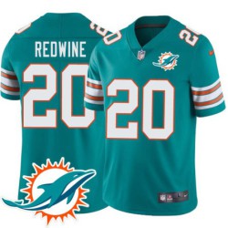 Dolphins #20 Sheldrick Redwine Additional Chest Dolphin Patch Aqua Jersey