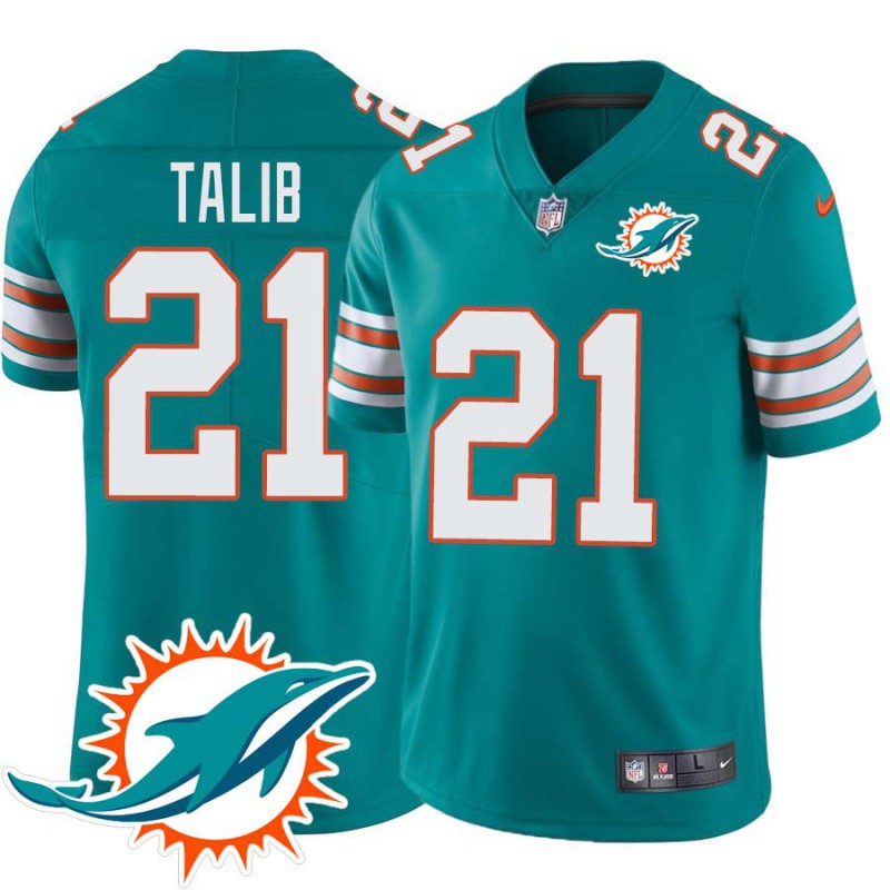 Dolphins #21 Aqib Talib Additional Chest Dolphin Patch Aqua Jersey