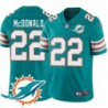 Dolphins #22 T.J. McDonald Additional Chest Dolphin Patch Aqua Jersey