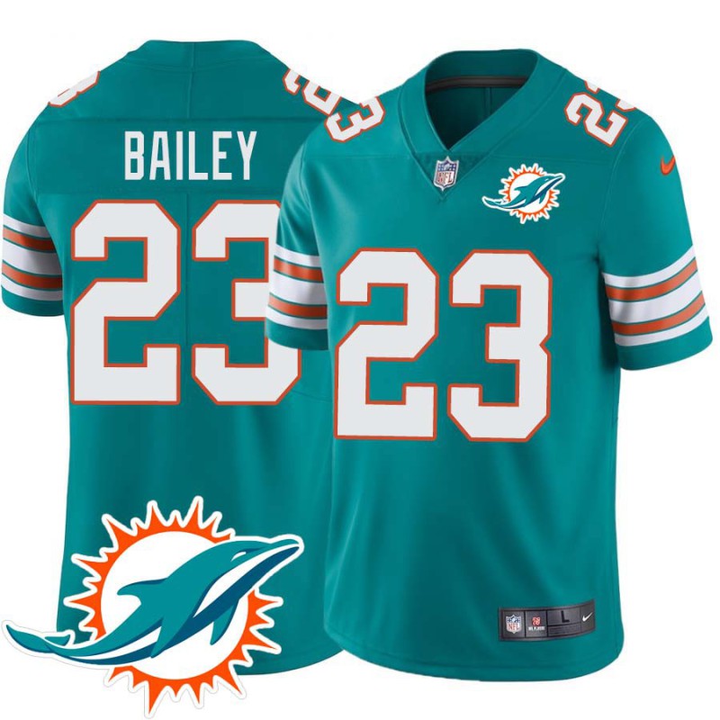 Dolphins #23 Robert Bailey Additional Chest Dolphin Patch Aqua Jersey