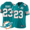 Dolphins #23 Gerrid Doaks Additional Chest Dolphin Patch Aqua Jersey