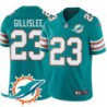 Dolphins #23 Mike Gillislee Additional Chest Dolphin Patch Aqua Jersey