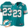 Dolphins #23 Noah Igbinoghene Additional Chest Dolphin Patch Aqua Jersey