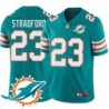 Dolphins #23 Troy Stradford Additional Chest Dolphin Patch Aqua Jersey