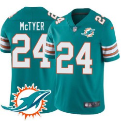 Dolphins #24 Torry McTyer Additional Chest Dolphin Patch Aqua Jersey