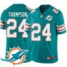 Dolphins #24 Reyna Thompson Additional Chest Dolphin Patch Aqua Jersey