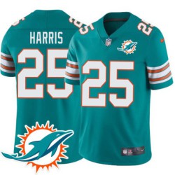 Dolphins #25 Corey Harris Additional Chest Dolphin Patch Aqua Jersey