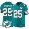 Dolphins #25 R.J. Stanford Additional Chest Dolphin Patch Aqua Jersey