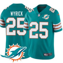 Dolphins #25 Jimmy Wyrick Additional Chest Dolphin Patch Aqua Jersey