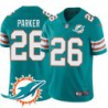 Dolphins #26 Steven Parker Additional Chest Dolphin Patch Aqua Jersey