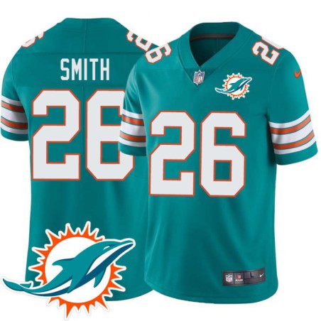 Dolphins #26 Maurice Smith Additional Chest Dolphin Patch Aqua Jersey