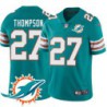 Dolphins #27 Lamont Thompson Additional Chest Dolphin Patch Aqua Jersey