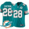 Dolphins #28 Jesse Chatman Additional Chest Dolphin Patch Aqua Jersey