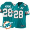 Dolphins #28 Knowshon Moreno Additional Chest Dolphin Patch Aqua Jersey