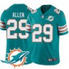 Dolphins #29 Nate Allen Additional Chest Dolphin Patch Aqua Jersey