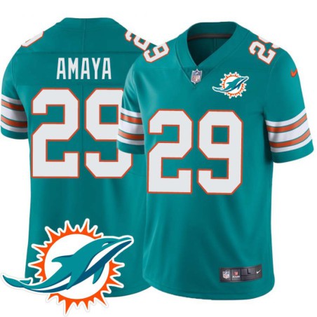 Dolphins #29 Jonathon Amaya Additional Chest Dolphin Patch Aqua Jersey